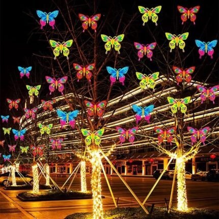 Duckkoko Swaying Butterfly Lights Decor Gardening Butterfly Flowers Plant Lights Decorative Yard Patio Lawn Pathway