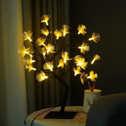 DUCKKOKO cross-border bestsellers: Birch tree fiber optic flower tree lamp, USB head, Christmas festival lamp, shaped lamp, home decoration lamp